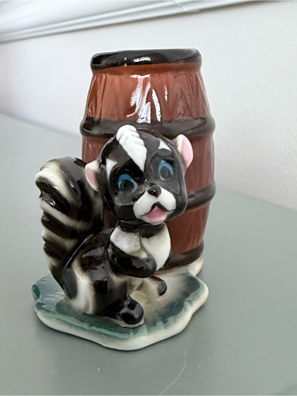 Vintage Skunk or Raccoon toothpick holder